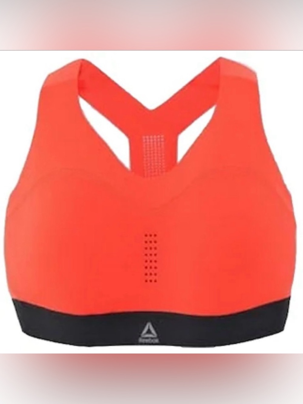 Reebok Orange And Black Wide Strap Racerback Puremove Athletic Sports Bra NWOT